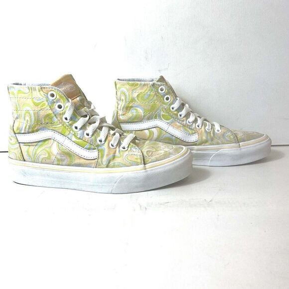 Vans SK8-Hi Sneakers Skate Casual Shoes Womens 7.5 Lace Up Mens 6 Paisley Canvas - Picture 3 of 11